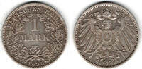 Kaiserreich 1 Mark Kaiserreich, Kursmünze 1 Mark 1899 D, 900er Silber! -
