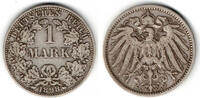 Kaiserreich 1 Mark Kaiserreich, Kursmünze 1 Mark 1898 A, 900er Silber! -