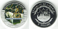 Liberia 5 Dollar Liberia 5 dollars 2009, silver plated, princ arpad of the magyars, coloured -