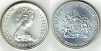 Cayman Islands 25 Dollars cayman islands, silver coin "25th anniversary of coronation - elisabeth II." -