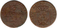 Preußen 3 Pfennig prussia, Friedrich Wilhelm III., 3 Pfenning 1821 A, like scan -