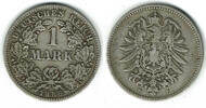 Kaiserreich 1 Mark Kaiserreich, Kursmünze 1 Mark 1886 F, 900er Silber! -