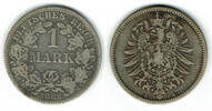 Kaiserreich 1 Mark Kaiserreich, Kursmünze 1 Mark 1882 A, 900er Silber! -