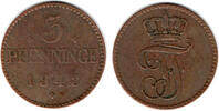 Mecklenburg-Schwerin 3 Pfennig Friedrich Franz II., 3 Pfennig 1848, siehe Scan! -