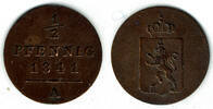 Reuss-Schleiz, Reuss jüngere Linie 1/2 Pfennig 1/2 Pfennig 1841 HEINRICH LXII. -