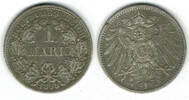 Kaiserreich 1 Mark Kaiserreich, Kursmünze 1 Mark 1898 A, 900er Silber! -