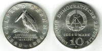 Deutsche Demokratische Republik 10 Mark DDR, Gedenkmünze 10 Mark Alfred Brehm, siehe Scan! -