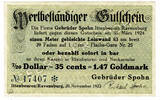 Deutsches Reich - Wertbeständiges Notgeld 1,47 Goldmark - 7/20 Dollar = 35 cents Ittenbeuren/Ravensburg, Firma Gebüder Spohn, 20. November 1923 -