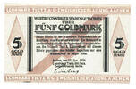 Deutsches Reich - Wertbeständiges Notgeld 5 Goldmark Aachen, Firma L. Tietz A.G., 10. Januar 1924 -