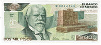 Mexiko 2000 Pesos 1989 Mexico, 2000 Pesos, 1989 II- 31.21 元  ＋  93.62 元 运费