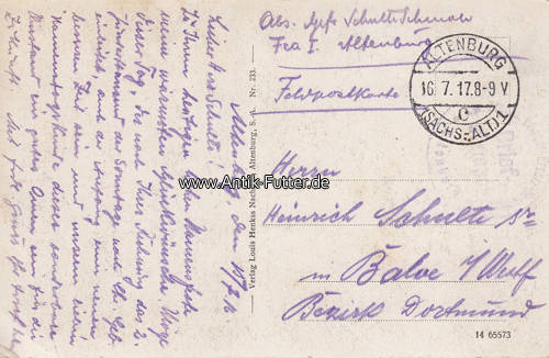 1917 Ansichtskarte/Postkarte/Altenburg S. A./Pauritzer Teich 23