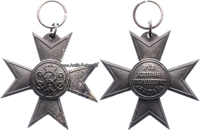 L 12 cm PREUSSEN Verdienstkreuz für Kriegshilfe Kronenorden Ordensband B 3 cm 