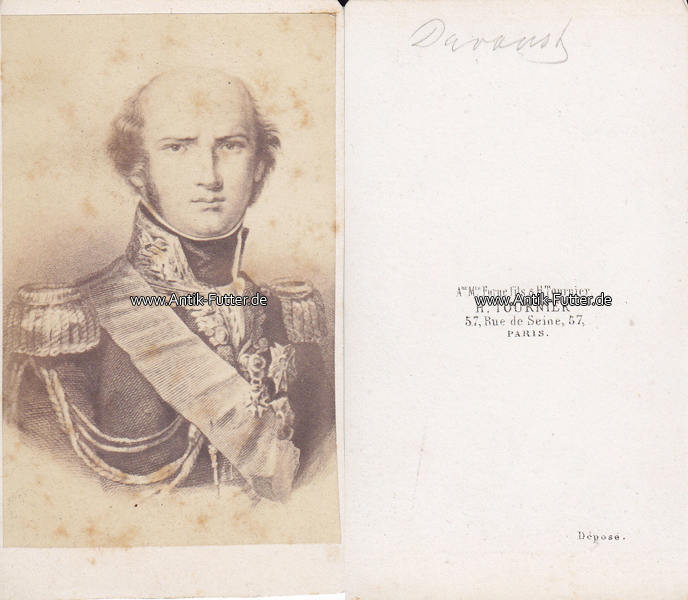 Frankreich um 1865 Carte de visite / CdV / Louis-Nicolas Davout