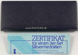 UDSSR/Moskau  3 Silbermedaillen im Etui mit Zertifikat/XXII.Olympiade 1980 in Moskau Proof