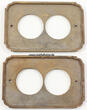 Deutsches Reich O.J. 2 alte Schalterplatten / Klingelschilder / Abdeckrosetten 1-2