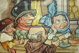 Bundesrepublik Deutschland 1951 Schulwandkarte / Schul Lehrtafel / Rollbild Karte / Märchen / Schneewittchen ... 2-3