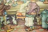 Bundesrepublik Deutschland 1951 Schulwandkarte / Schul Lehrtafel / Rollbild Karte / Märchen / Schneewittchen ... 2-3