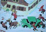 Bundesrepublik Deutschland 1985 Schulwandkarte / Rollbild Karte / Lehrtafel / Jahreszeiten / Der Winter 1-2