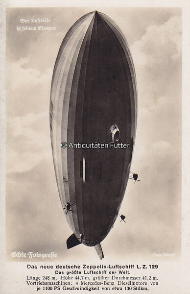 Drittes Reich 1940 Ansichtskarte / Postkarte / Zeppelin / Der Luftriese ...