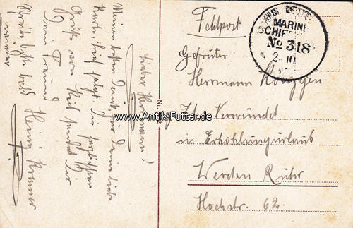 Kiel Um 1915 Ansichtskarte Postkarte Mit Marine Schiffspost Stempel 318 2 3 Ma Shops