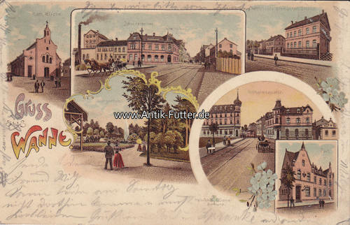 1898 Wanne Eickel Litho Gruss Aus Wanne Kath Kirche Kurgarten