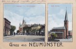 Neumünster Ansichtskarte/Postkarte/Gruss aus Neumünster/Rathaus - Grossflecken/Kath. Kirche -