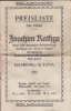 Hamburg/Altona Preisliste/Joachim Rathge/Wein= und Spirituosen=Großhandlung -