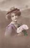 Deutsches Reich Ansichtskarte/Postkarte/Frau - Portrait/handkoloriert -