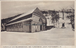 Plettenberg i. W. Ansichtskarte / Postkarte / Turnhalle und Heldendenkmal des Turnvereins "Jahn".. -