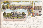 Zittau Ansichtskarte / Postkarte / Litho / Gruss aus Zittau / Rathaus / Marschner ... -