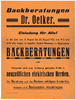 Wennemen Plakat / Einladung / Backberatungen Dr. Oetker / Backen mit neuzeitlichen ... -