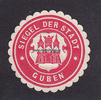 Guben Siegelmarke / Verschlussmarke / Siegel der Stadt Guben
