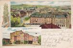 Bayreuth Ansichtskarte / Postkarte / Litho / Gruss aus Bayreuth / Rich. Wagner Theater. -