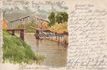 Steinkirchen / Kreis Stade Ansichtskarte / Postkarte / Künstlerkarte / Litho / Zugbrücke in Steinkirchen... -