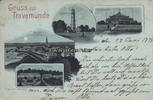 Travemünde Ansichtskarte / Postkarte / Litho / Gruss aus Travemünde / Leuchtthurm... -