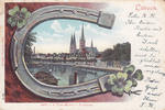 Lübeck Ansichtskarte / Postkarte / Hufeisen / Lübeck. Partie a.d. Trave.Marien- u. ... -