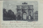 München Ansichtskarte / Postkarte / Mondscheinkarte / Gruss aus München / Siegesthor -
