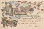 München Ansichtskarte / Postkarte / Litho / Gruss aus München. / Denkmal König Ludwig I. -