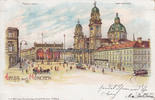München Ansichtskarte / Postkarte / Litho / Gruss aus München. / Feldherrnhalle. / ... -