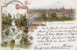 Berlin Ansichtskarte / Postkarte / Litho / Gruss aus Berlin / Wasserfall im ... -