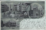 Augsburg Ansichtskarte / Postkarte / Mondscheinkarte / Gruss aus Augsburg. / Theater ... -