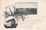 Oy / Mittelberg / Oberallgäu Ansichtskarte / Postkarte / Gruss aus Oy. / Schulhaus. / Kriegerdenkmal. / Oy. -