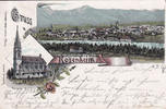 Rosenheim Ansichtskarte / Postkarte / Litho / Gruss aus Rosenheim. / Protestant. Kirche. -