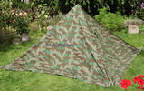 Drittes Reich Wehrmacht / Zelt aus 4 Tarnzeltplanen, Splittertarn, Modell M 31, mit ... -