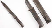 Drittes Reich Bajonett / Seitengewehr 84 / 98 / III. Modell, mit Holz - Griffschalen -