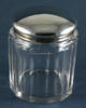 London / England Deckeldose, geschliffenes Glas / Hersteller des Deckels W.H.S / Sterling Silber -