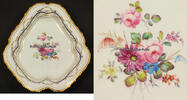  1890 - 1940 Derby / England Porzellan Schale, Schüssel / Blumenmalerei, handgemalt / Royal Crown Derby 1-2