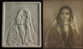  1850-1870 Plaue / Thüringen P. P. M. Porzellan Bild/Lithophanie / Beatrice / Prensaich Porzellan Manufaktur 1-2