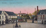 Sterkrade / Oberhausen Ansichtskarte / Postkarte / Kleiner Markt mit Kriegerdenkmal -