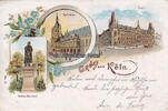 K&ouml;ln 1901 Ansichtskarte / Postkarte / Litho / Gruss aus K&ouml;ln 2-3 46.77 元  ＋  77.96 元 运费